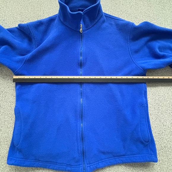 VTG Lands End USA Polartec Fleece Jacket L TALL Full Zip Polartec Outdoor Blue - Picture 5 of 10